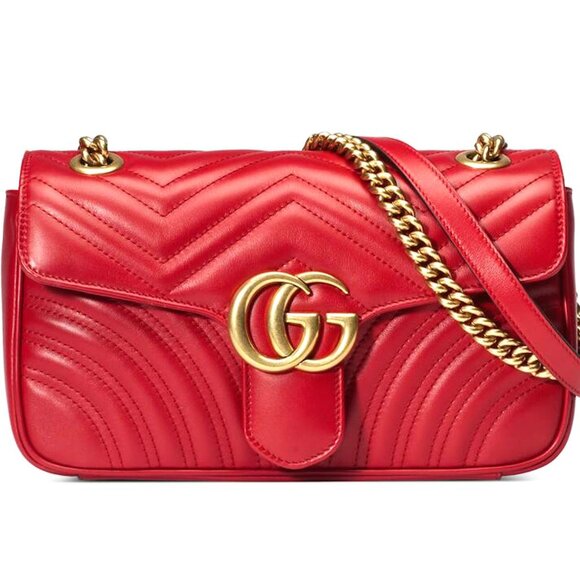 Gucci Handbags - GUCCI Small GG Marmont in Red Camera Bag Model# 443497-DTDIT-6433